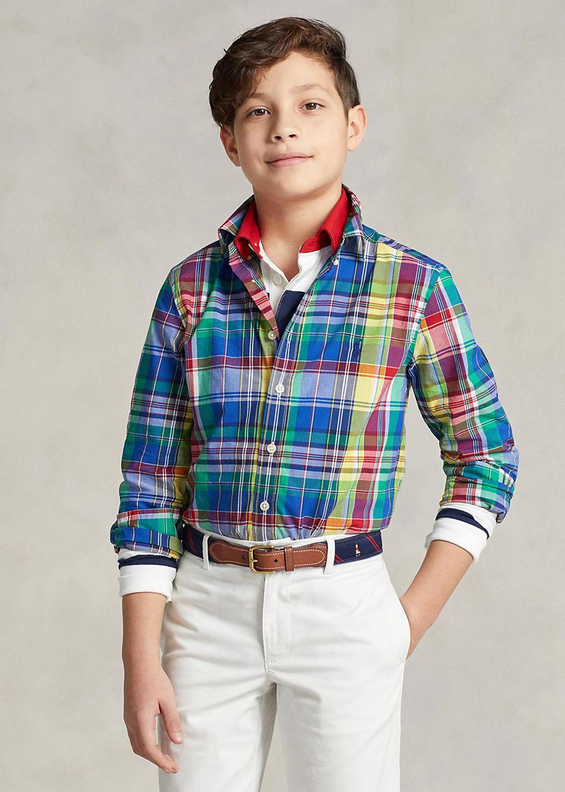 Camisas Ralph Lauren Niño 6-14 Años Plaid Cotton Poplin Chile Multicolor KRIYE-8346